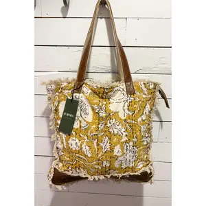Golden Prairie Leaf Tote Bag