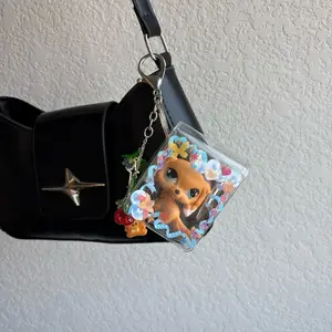 Littlest Pet Shop Puppy & Decorated Carrier Keychain
