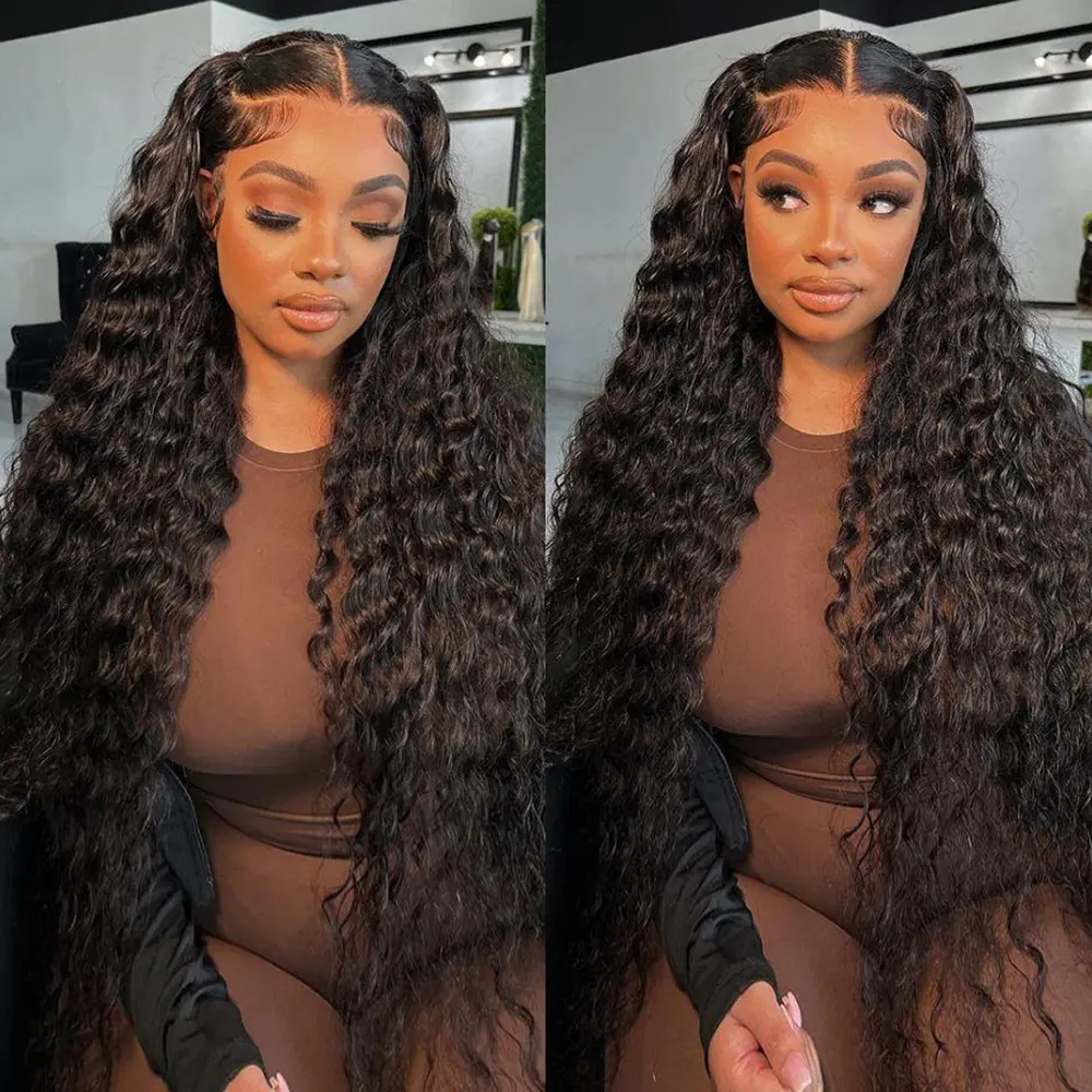 Bling Hair 36inch 38inch Deep Wave 13x6 Lace Frontal Wig Deep Curly Human Hair Wigs For Women Brazilian 13x4 Water Wave Lace Front Wig Pre Plucked Brazilian 13x6 Deep Wave Lace Front Wig Pre Plucked Lace Frontal Wig summerwins