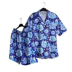 Reuniclus PKM Hawaii Set Hawaiian Shirt, Hawaiian Short - For All Ages Palm Tree Anime Manga Shirt Video Game Gifts Summer Beach Tropical Floral Aloha