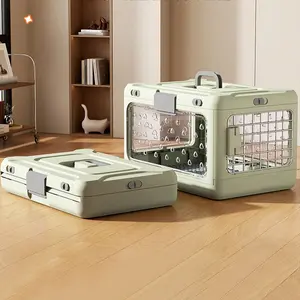 Pet Travel Carrier Foldable Airplane Box, Portable Breathable Cat Litter Box, Large Capacity Car Pet Transport Container