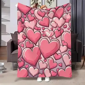 Valentine's Day love blanket for girlfriend sweetheart, pink red warm comfortable plush blanketBLANKET