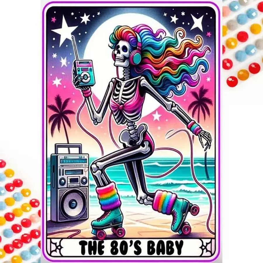 Skull Girl Pattern DIY Crafts Diamond Arts Colorful Painting Kit without Frame, 5D Diamond Arts Colorful Painting Kit, Wall Art Decor for Home, Halloween, Diamond Painting Kits