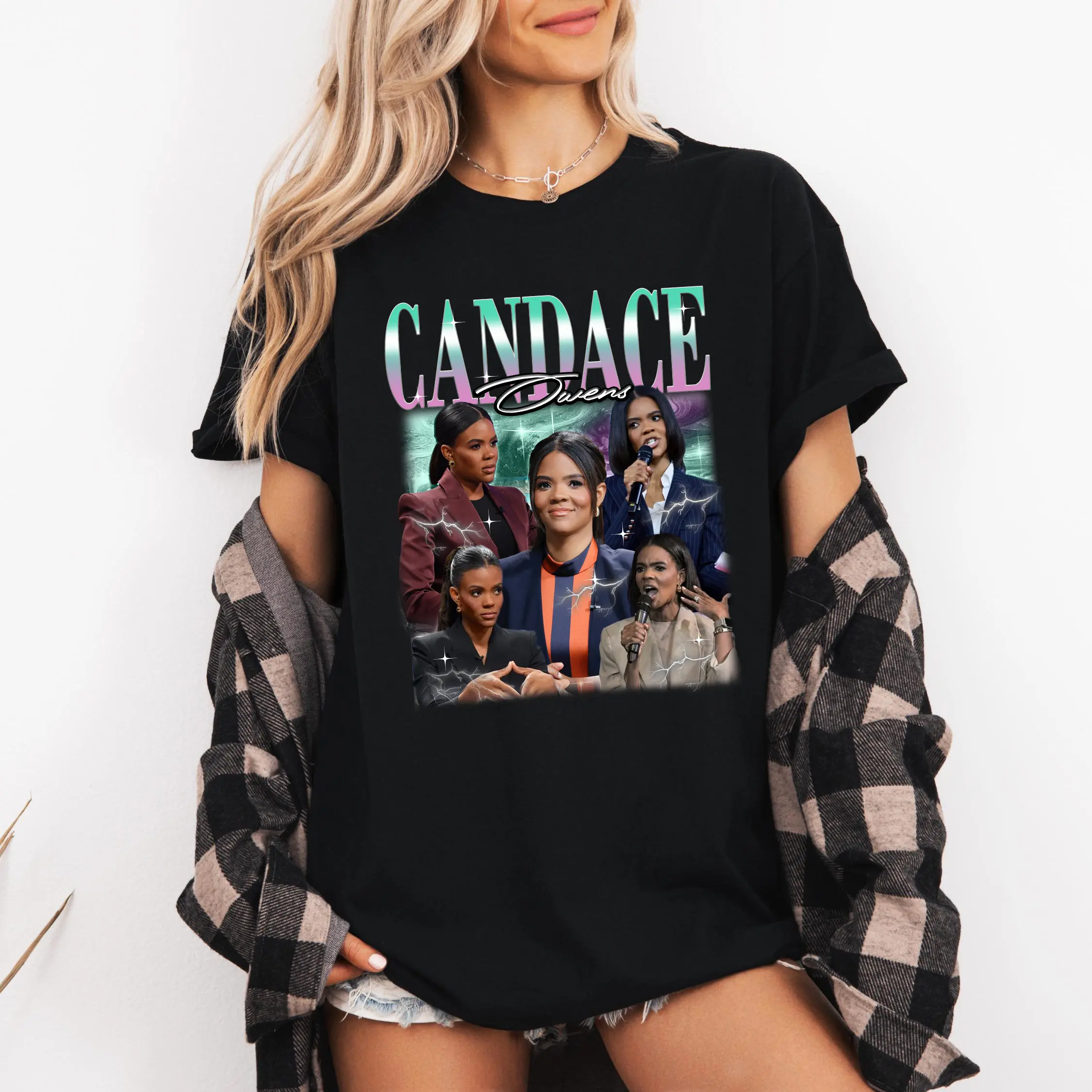 Vintage Candace Owens Shirt - Homage Tshirts, Fan Tees, Retro 90S Tshirt Casual Fashion Fitted Short
