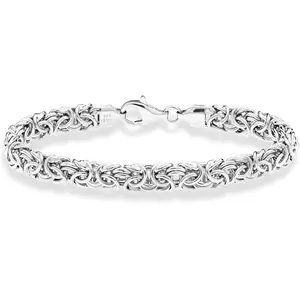 Miabella Italian 925 Sterling Silver Byzantine Bracelet for Women, Handmade in Italy
