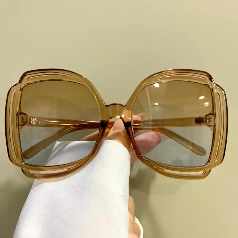 Unisex Large-Frame Square Mirrored Glasses, Trendy Casual Eyeglasses for Everyday Use, Fashion Decorative Glasses, Stylish Glasses