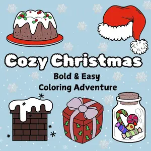 Cozy Christmas- Bold and Easy Coloring Adventure Volume 2- Perfect For All Ages, 50 Designs