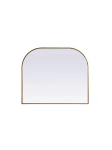 212 MAIN Classic Arch Picture Mirror - MR1B4034BRS, 40x34 in. Iron-Metal Frame, MDF Backing, Brass Finish, Wall-Hanging Room Decor Mirror with Easy Installation