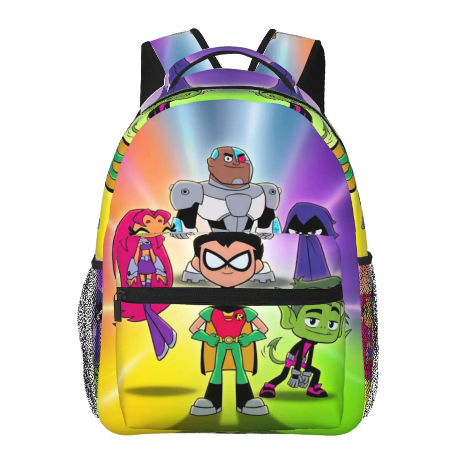 Thermal Teen Titans Go! Insulated Backpack Large Capacity Teen Titans Go! Daypack for Hiking Travel and School with Sturdy Zipper and Adjustable Straps, Backpack Bags, Durable Outdoor Rucksack, Cartoon, Vibrant, Cartoon Character