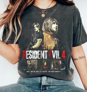 Resident Evil 4 Vintage Shirt, Leon S Kennedy Graphic Tee, Retro RE4 Gamer Shirt, Survival Horror Fan Tee