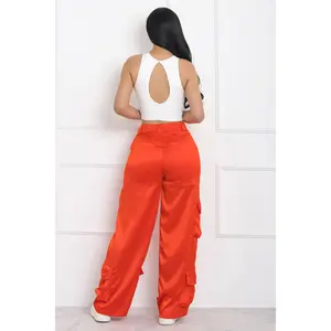 Cargo Orange Silk Pants