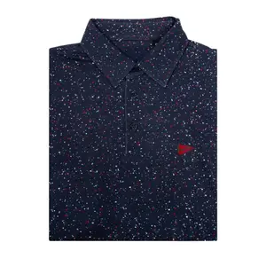 The Splatter Navy Polo – Men’s Lightweight Performance Golf Shirt, Breathable Short Sleeve Polo with Stylish Athletic Fit