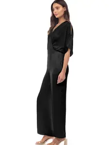 Black Satin Jumpsuit