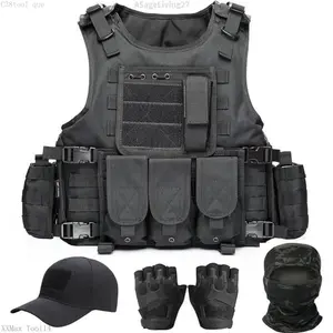 Tactical Vest for Men, Airsoft Vest, Black Molle Vest and Cap Protective Equipment, Tactical Airsoft GearASageLiving27XXMax Tool14C38tool que