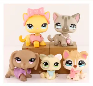 Miniature Cat and Dog Figures Pet compitable with Animal Toy Collection Toyset