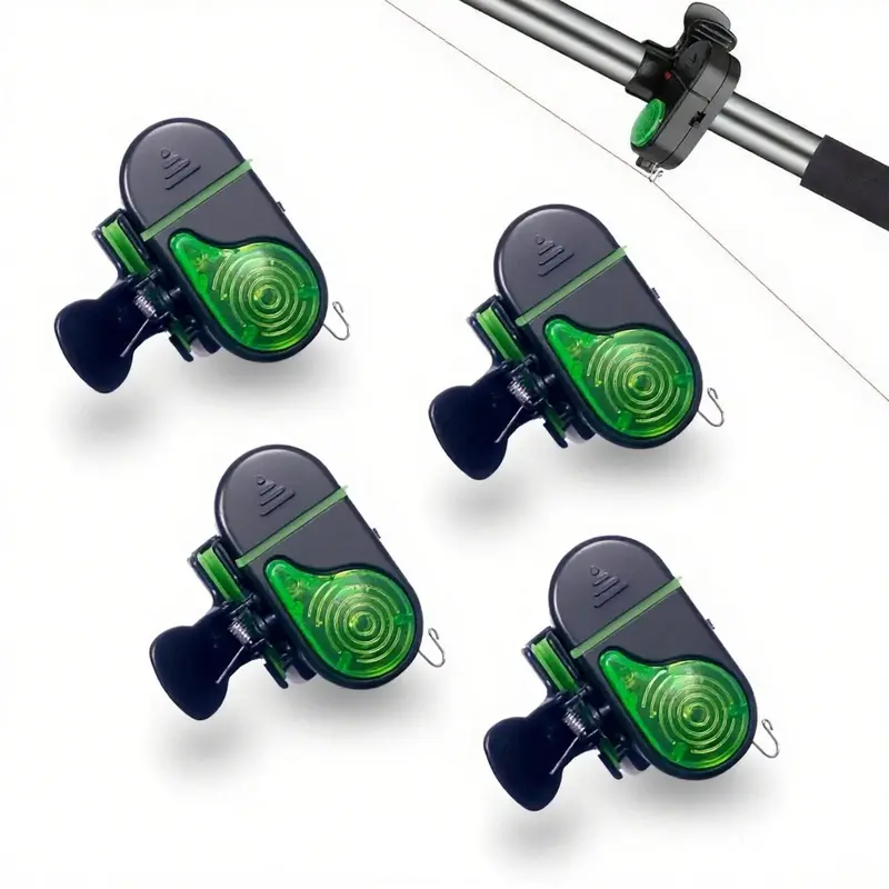 2PCS/4 PCS Fishing Bite Alarm with LED Light, 2026 New Sensitive Smart Electronic Fishing Bells for Rods, Fish Bite Alarm Sound Alert Bell, Clip-On Electronic Fishing Alarms Bite Alarms for Fishing