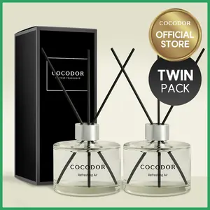 [TWIN PACK] COCODOR Signature Reed Diffuser Set / 6.7oz X 2 Packs / Home Fragrance Diffuser, Oil Scent Diffuser for Bathroom Shelf Décor