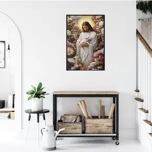 Garden Jesus Puzzles for Adults 1000 Pieces Stunningly Vibrant Colors Wooden Puzzle Suitable for Family Leisure and Entertainment Relieve Stress and Enjoy The Fun of Solving Puzzles