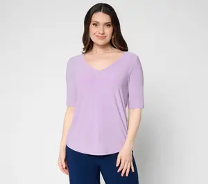 Dennis Basso Basics Italia Knit Shirttail Top