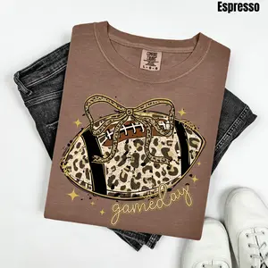 Leopard Football Comfort Colors T-Shirt 'NLB'