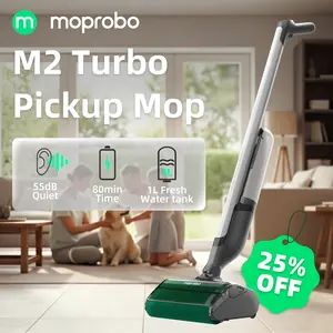 Moprobo M2 Turbo Pickup Mop | Fanless & Pipeless "Swallow" Tech | Eats Cereal, Eggs & Spaghetti without Clogging | 3-Separation Self-Cleaning Wet/Dry Mop outdoorfun Cordless Design outdoorfun