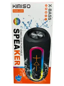 KIMISO KMS-220 Wireless Bluetooth Speaker | 16W Stereo Sound | RGB Lights | IPX6 Waterproof | Bluetooth 5.1 Portable Speaker