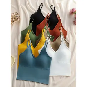 Women'S Sports Camisole Solid Color Removable Padding
