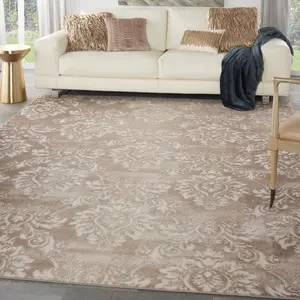 Nourison Elation Distressed Damask Bohemian Area Rug, Boho Style Floral Rug for Living Room, Indoor Soft Furnishing Carpet, Boho Style Rug