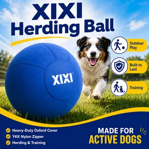 Dog Exercise Ball for High-Energy Dogs, xixiPup Large Outdoor Herding and Chase Toy with Protective Oxford Cover, 18/22/25 Inch