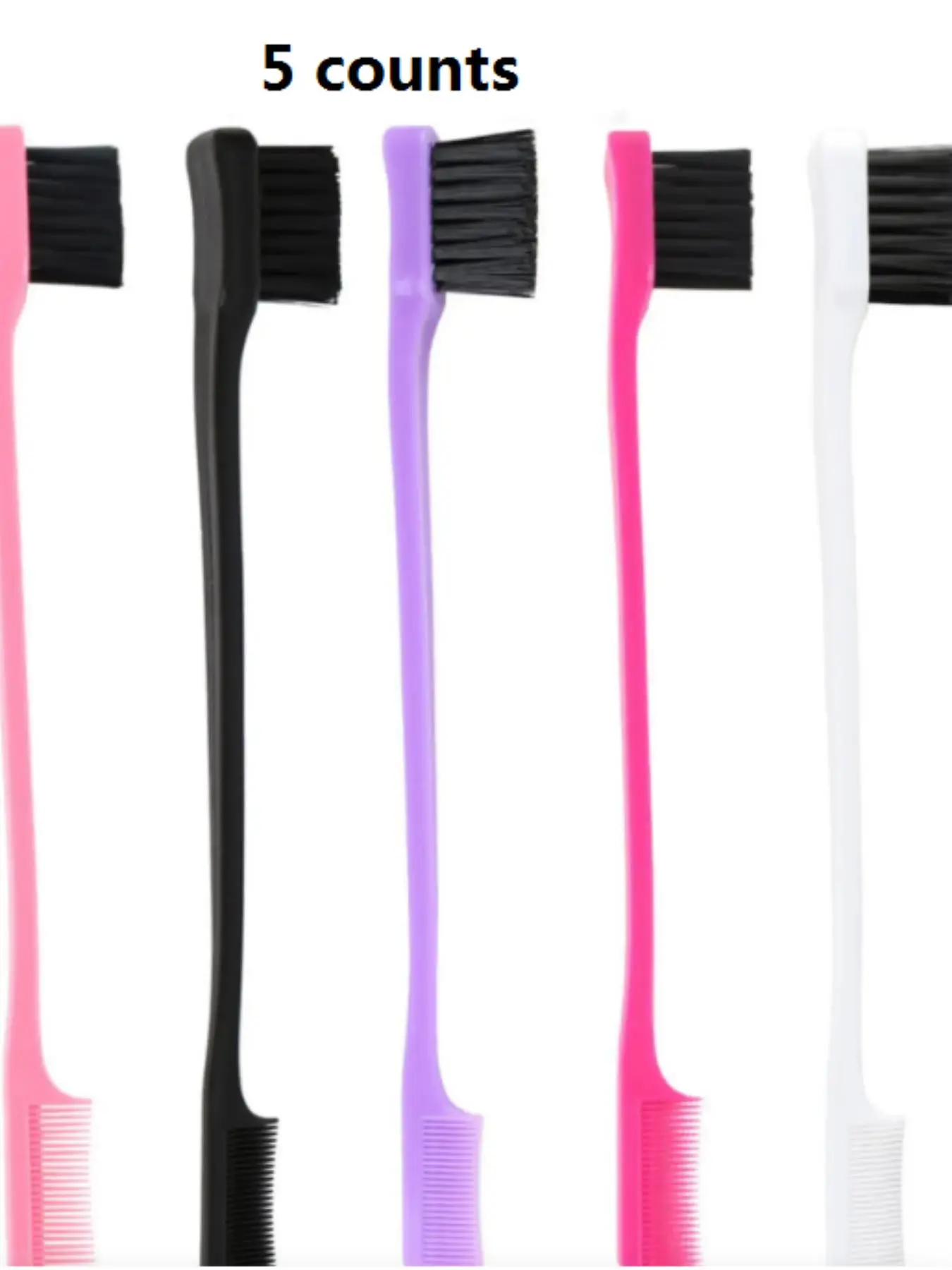 Double-sided Edge & Back Brushing (5pcs), Hair Styling Brush, Professional Hair Styling Tool for Women & Girls, Hair Grooming Tools