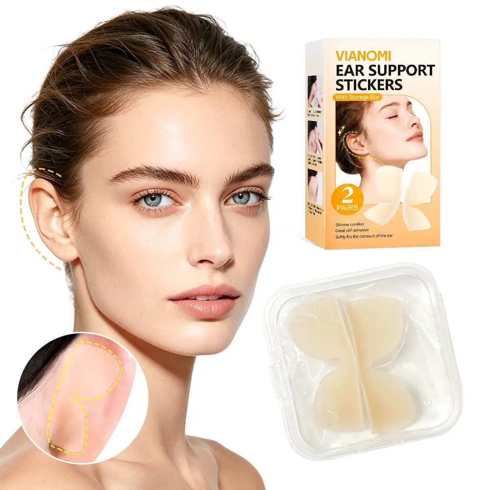 2 Pairs Invisible Ear Support Stickers Beauty Tools, Soft Flexible Fit for Ear Contours, Long-lasting Silicone Patches for Photoshoots, Parties and Weddings
