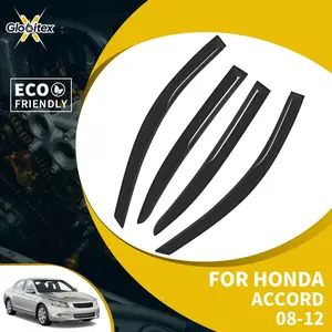 Tape-On Outside Window Visors Sun Rain Guards Vent for Honda Accord 4-Door Sedan 2008-2012, JDM Mugen Style Mount Wind Deflectors, 4PCS