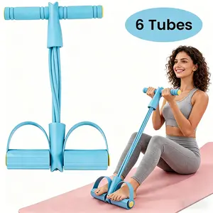 2026 Latest Multifunction Pedal Resistance Band, Upgraded 6-Tube Natural Rubber, Portable Elastic Pull Rope Fitness, Full-Body Workout at Home Gym, Exercise Sit-up, Yoga, Abdominal Training #summervibes