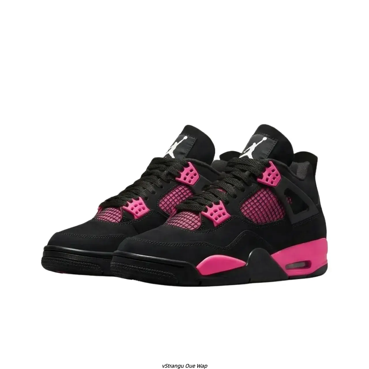 Unisex Black Hot Pink Color‑Block High‑Top Retro Basketball Sneakers, Suede Upper With Breathable Mesh Panels, Shock‑Absorbing Cushion Midsole, Non‑Slip Rubber Outsole, Trendy Street Trainers for Men Women Daily Casual Wear