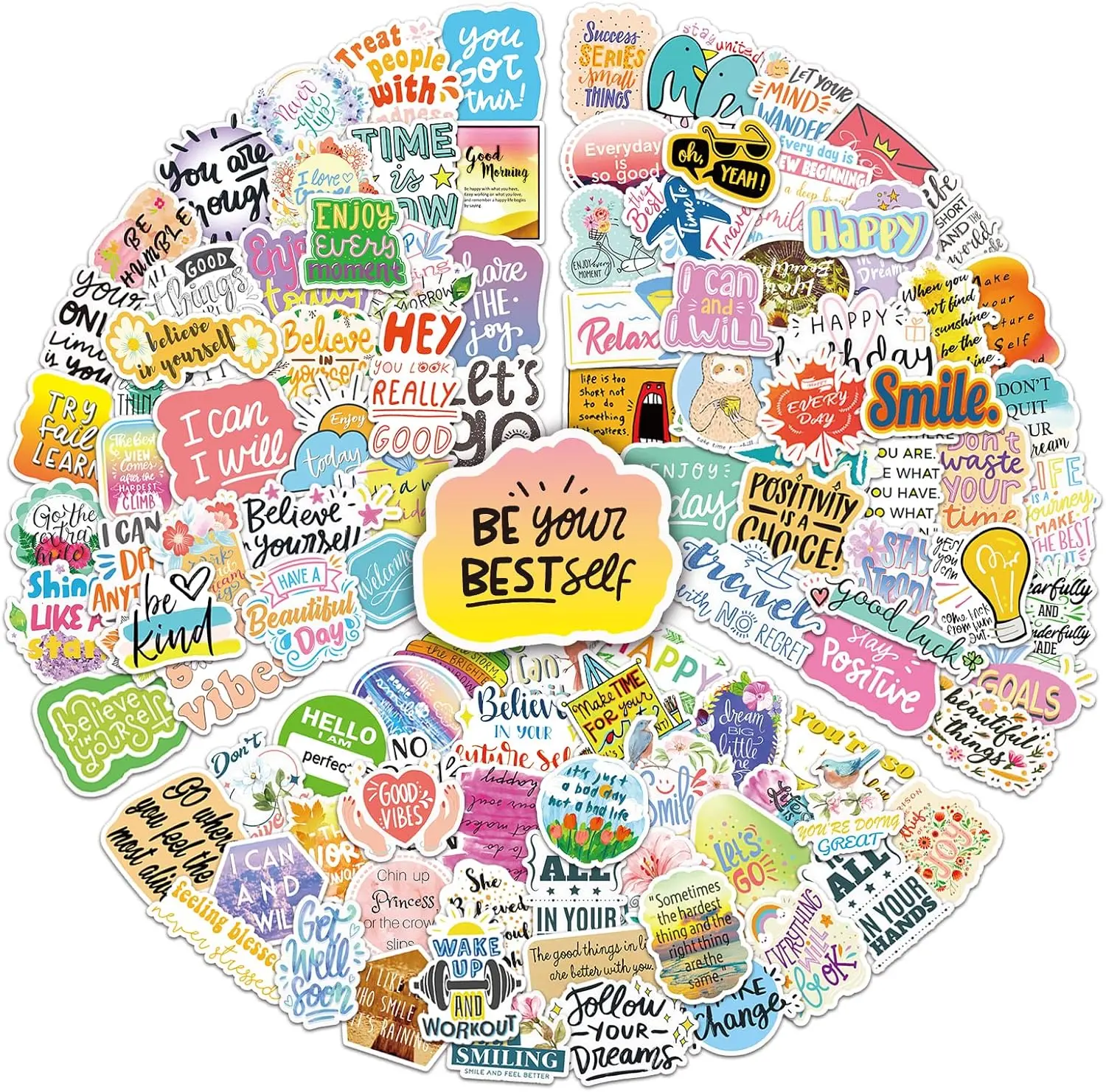 300 count Inspirational Quote Stickers for Teens Students Teachers, Motivational Stickers for Water Bottles Women, Aesthetic Laptop Decal  Vinyl Positive Sticker for Scrapbooking
