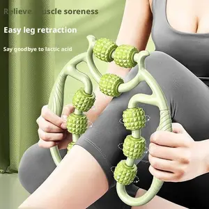 Nine Round Leg Clamp Thigh Muscle Relaxor Leg Stretching Massager Yoga Roller Clamp Four Piece Set High Elasticity Material for Office Fitness & TV Viewing