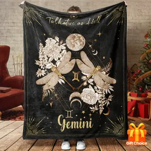 1 Zodiac Blanket Gift, Birthday And Christmas Gifts, Aries, Taurus, Gemini, Cancer, Leo, Virgo, Libra, Scorpio, Sagittarius, Capricorn, Aquarius, Pisces, Zodiac Women's Blanket Gift, Zodiac Themed Home Decoration Soft Flannel Blanket