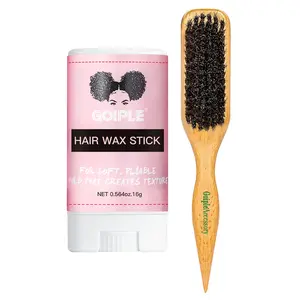 Boar Bristle Hair Brush - Slick Back Hair Brush Smoothing Baby Hairs - Soft Medium Smoothing Hairbrush for Men & Women Hairstyles Natural