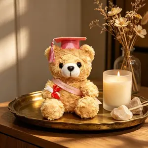 Graduation Season Teddy Bear Plush Toy, Simple Style, Graduation Certificate Design, Dorm Desk Decoration, Cute and Stylish, Graduation Bear Gifts