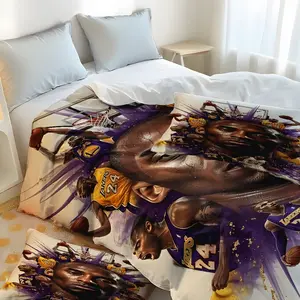 Kobe Bryant basketball star poster bedding set (1 duvet cover + 2 pillowcases, no filling) - durable material, easy-care fabric, a top choice for holiday shopping.