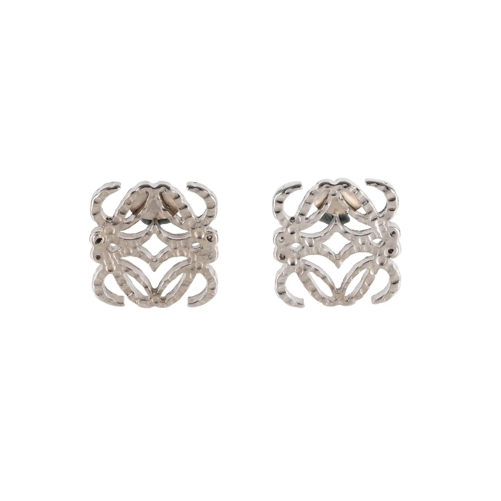 Pre-owned Vintage LOEWE LOGO Diamond Stud Earring AlloyP225581982