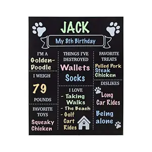 Dog Milestone Chalkboard Sign – Reusable Birthday Board for Puppies & Dogs – Pet Memory Keepsake for Growth, Favorites & Firsts – Photo Prop for Dog Birthday Party