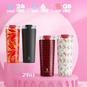 Summervibes,MEOKY simple and modern 24 oz 304 stainless steel water bottle, reusable car travel cup, leak-proof design | keeps cold for 24 hours.Mother's Day & Father's Day Gifts