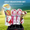 Sports Golf Club Head Cover - Embroidered Poker Jack, Queen, King Designs, Magnetic Close, One Size Fits Woods/Irons, Unisex Adult Golf Accessory, Wood-Q (Black)