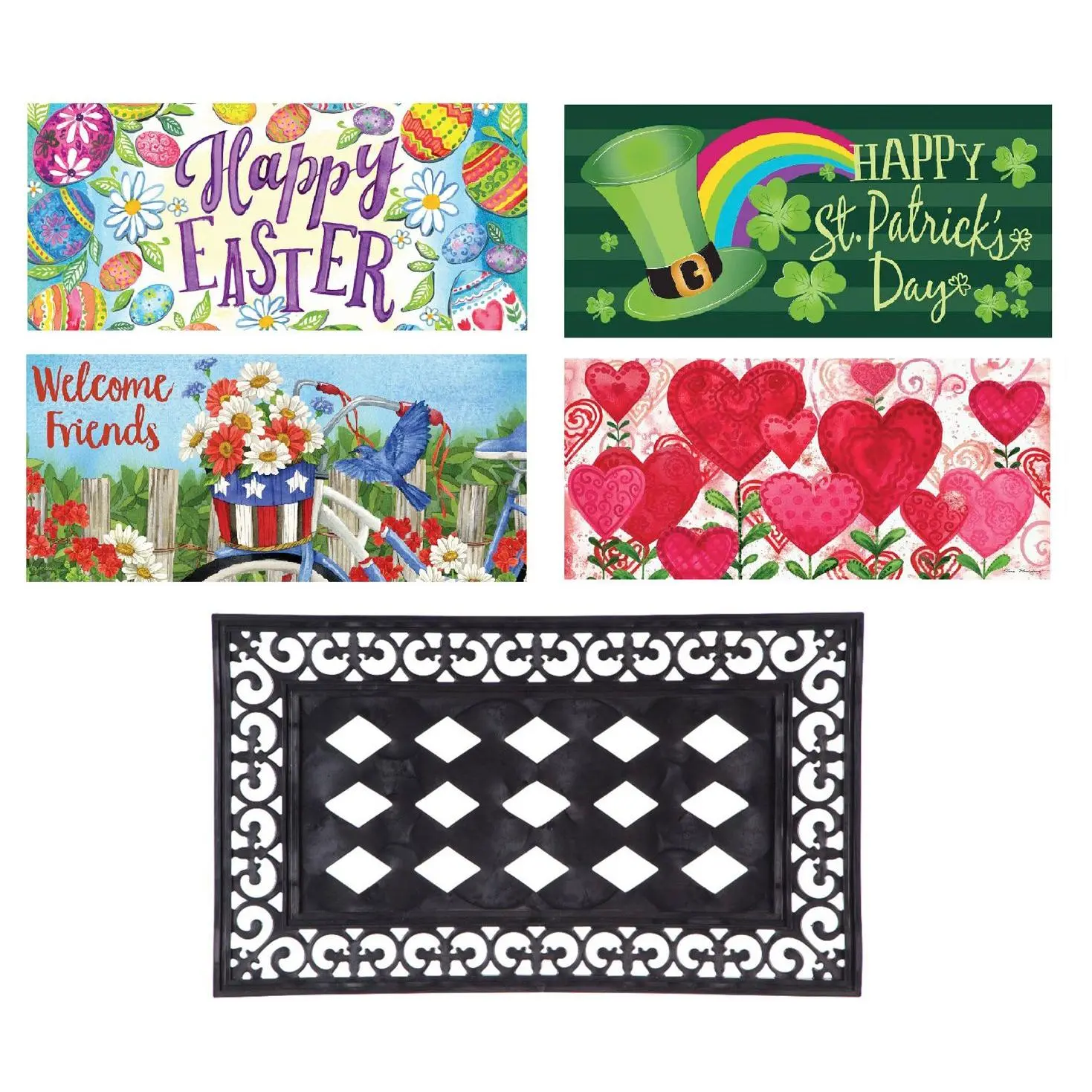 Evergreen Sassafras Spring and Summer Mats, Set of 5