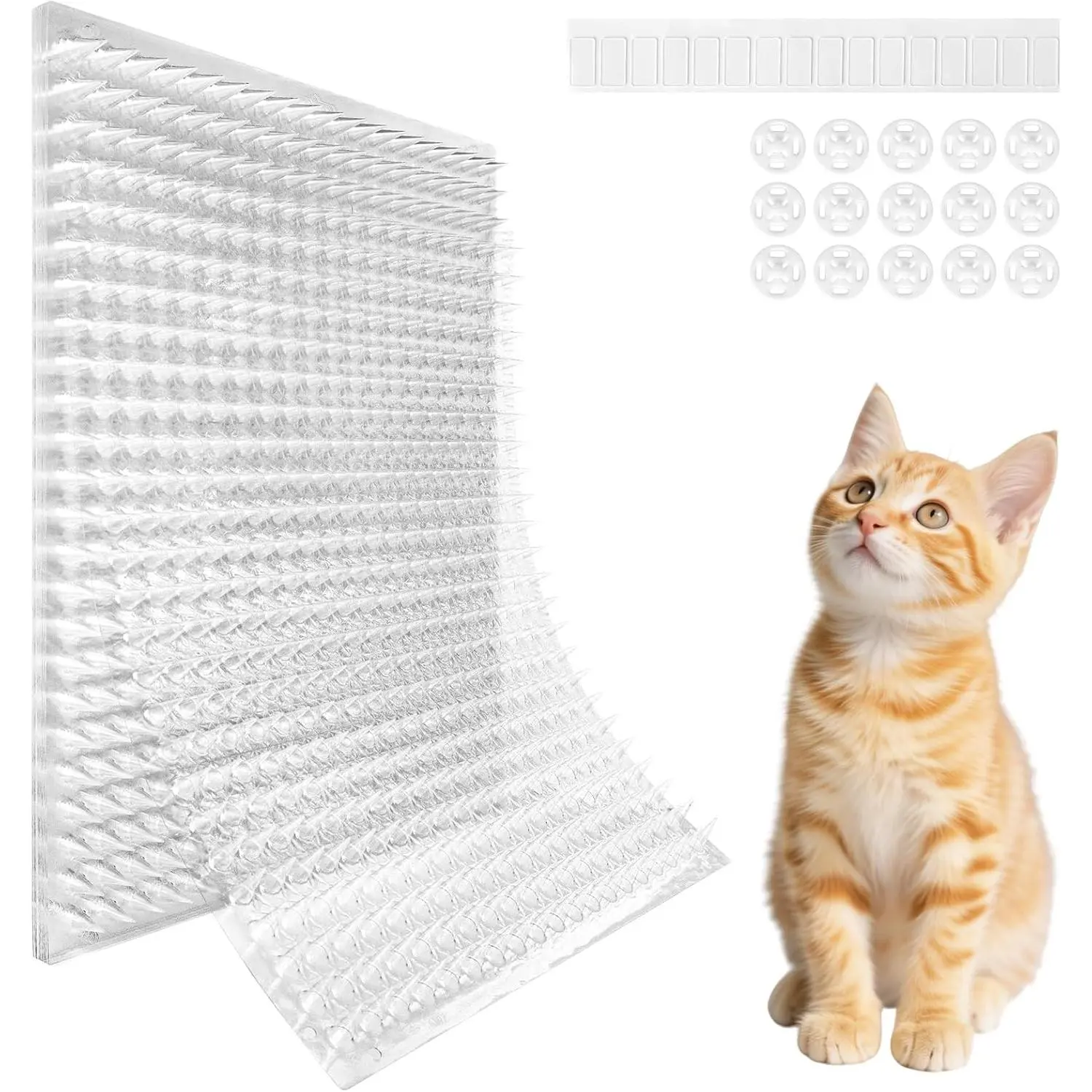 10 Packs Scat Mat for Cats, Spike Mat with 13X16 inches, Repellent Mat Deterrent Indoor& Outdoor, Pads Keep Cats and Dogs Off Couch, Bed