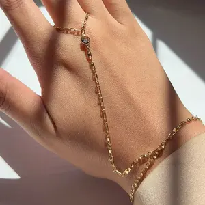 18K Gold Filled Hand Chain/Bracelet - Non Tarnish, Trendy Jewelry with Simple Design and Secure Clasp, Hypoallergenic & Tarnish Free for Daily Wear
