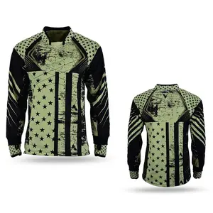 Galaxy High Quality Paintball Long Sleeve Padded Lightweight Jersey Green/Black - 1176
