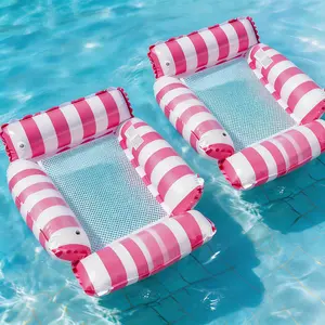 2/3pcs Adult Inflatable Pool Float Bed, Floating Pool Chair With Cooling Mesh, 110CM/43.3IN Portable Foldable Seat, Beach Vacation Essential, Portable Pool Floater, Inflatable Swim Ring, Pool Float Lounge, Pool Inflatables