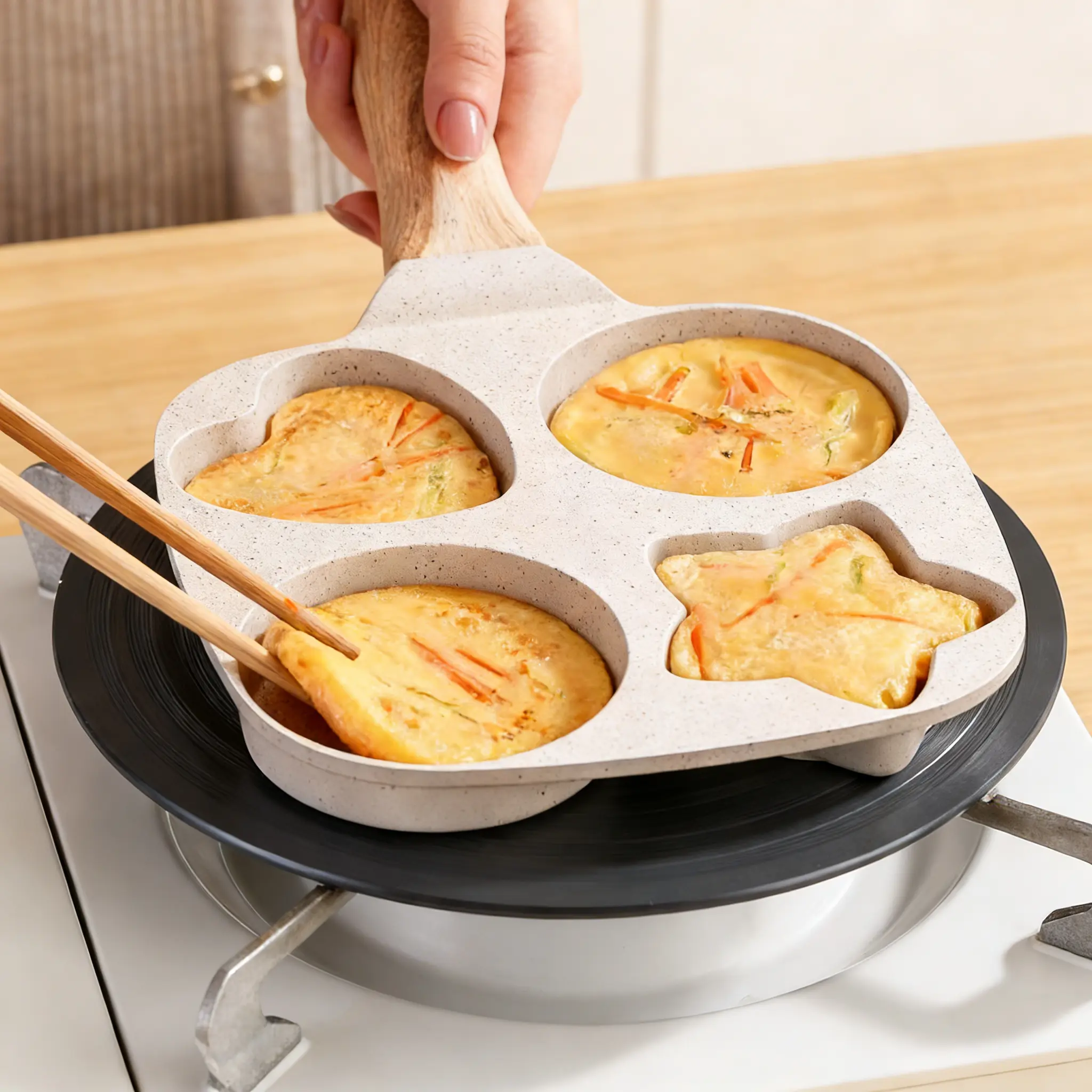 4-Cup Non-Stick Egg Pan - Microwave-Safe Kitchen Cookware for Cooking, Pancake Maker, Home Use 4-Cup Non-Stick Egg Pan - Microwave-Safe Kitchen Cookware for Cooking, Pancake Maker, Home Use